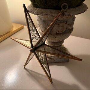 Mercury Glass Style Metal Star Ornament or Decoration